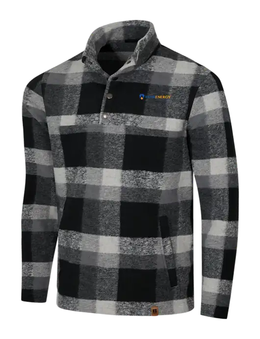 Russell Outdoors Black/White Plaid Basin Snap Pullover w/PennEnergy Logo