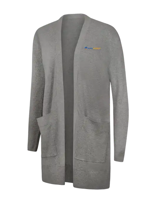 Mercer+Mettle Womens Light Grey Heather Open Front Cardigan Sweater w/PennEnergy Logo