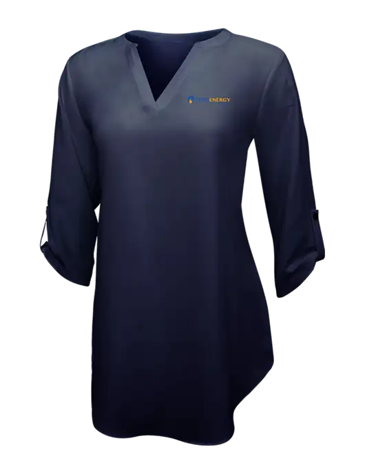 Navy Womens 3/4 Sleeve Tunic Blouse w/PennEnergy Logo