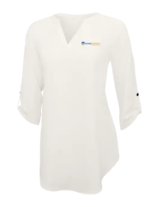 Ivory Womens 3/4 Sleeve Tunic Blouse w/PennEnergy Logo