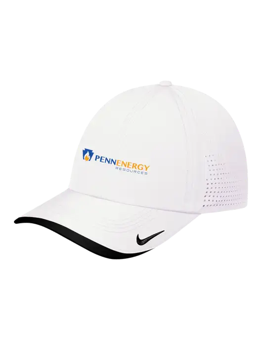 Nike White/Black Dri-FIT Perforated Performance Cap w/PennEnergy Logo