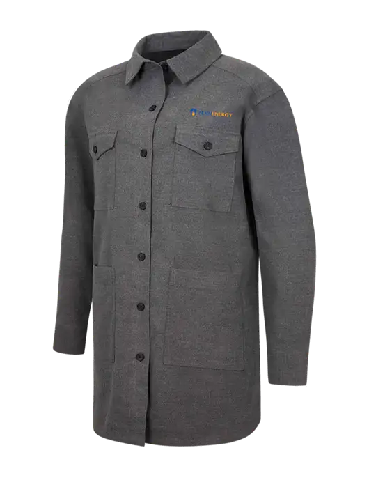 Mercer+Mettle Womens Medium Grey Heather Long Sleeve Twill Overshirt w/PennEnergy Logo