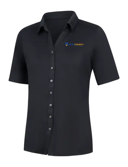 Womens Black City Stretch Top w/PennEnergy Logo