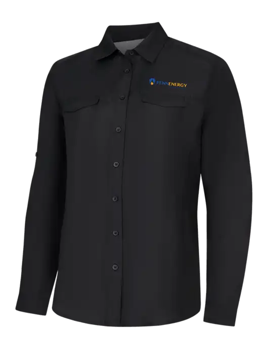 Womens Black Long Sleeve UV Daybreak Shirt w/PennEnergy Logo