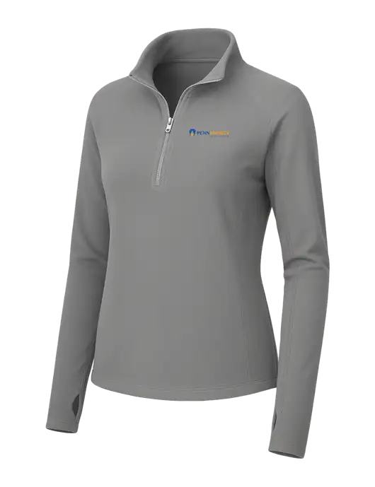 Womens Medium Grey Microfleece 1/2 Zip Pullover w/PennEnergy Logo