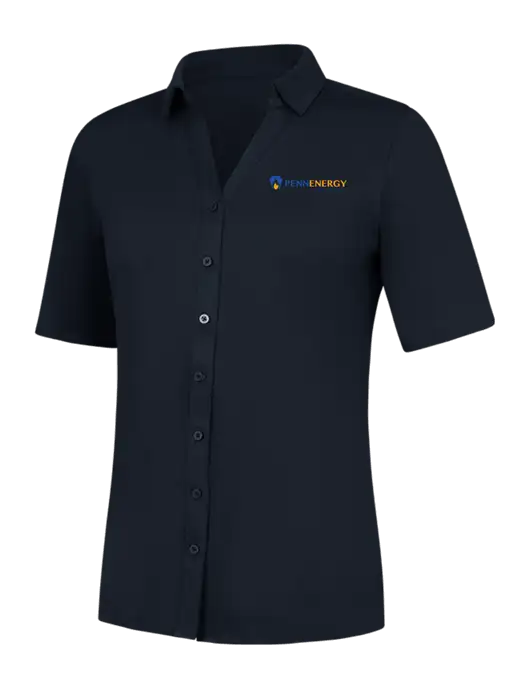 Womens Navy City Stretch Top w/PennEnergy Logo