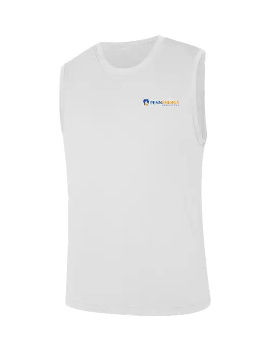 Sleeveless White PosiCharge Competitor Tee w/PennEnergy Logo