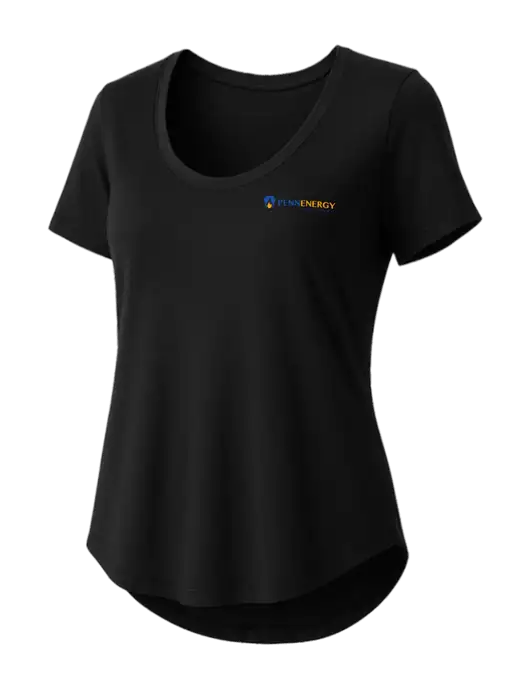 Mercer+Mettle Womens Black Stretch Jersey Relaxed Scoop w/PennEnergy Logo