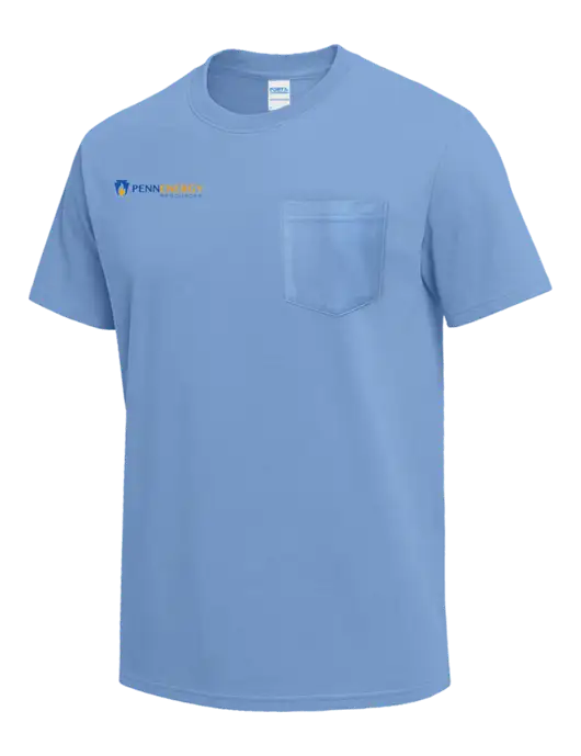Light Blue Heavyweight 6.1 oz Pocket T-Shirt w/PennEnergy Logo