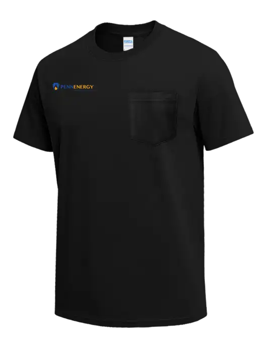 Black Heavyweight 6.1 oz Pocket T-Shirt w/PennEnergy Logo