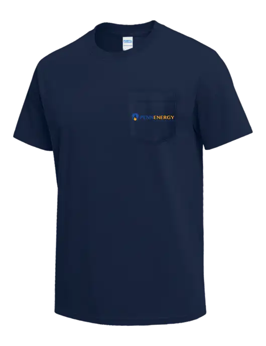 Navy Heavyweight 6.1 oz Pocket T-Shirt w/PennEnergy Logo