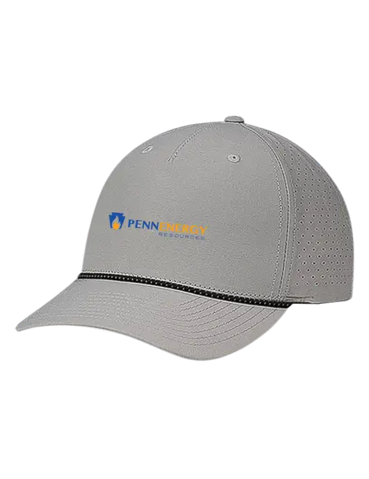 Richardson Laser Perf Performance Light Grey/Black-Grey Rope Cap w/PennEnergy Logo