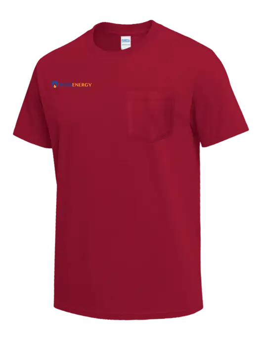 Red Heavyweight 6.1 oz Pocket T-Shirt w/PennEnergy Logo