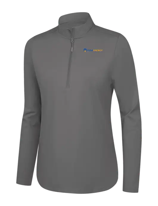  Womens Dark Medium Grey C-FREE Double Knit 1/4-Zip w/PennEnergy Logo