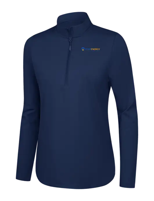  Womens Dark Navy C-FREE Double Knit 1/4-Zip w/PennEnergy Logo