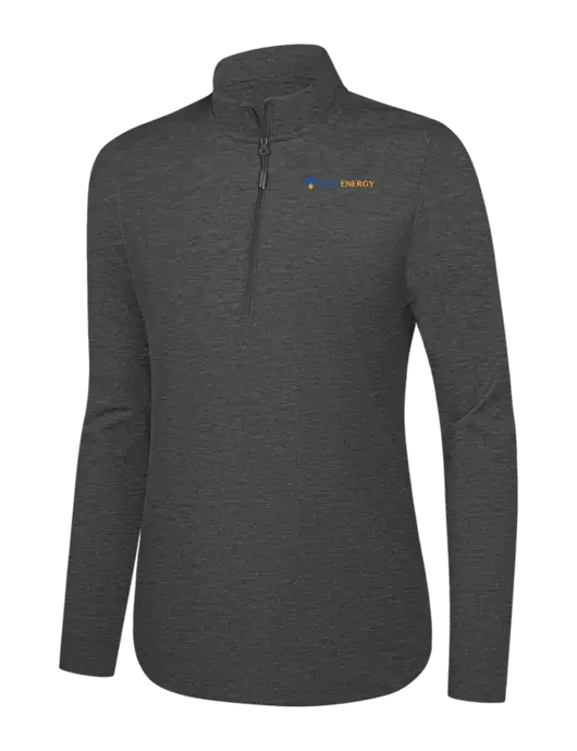  Womens Dark Grey Heather C-FREE Double Knit 1/4-Zip w/PennEnergy Logo