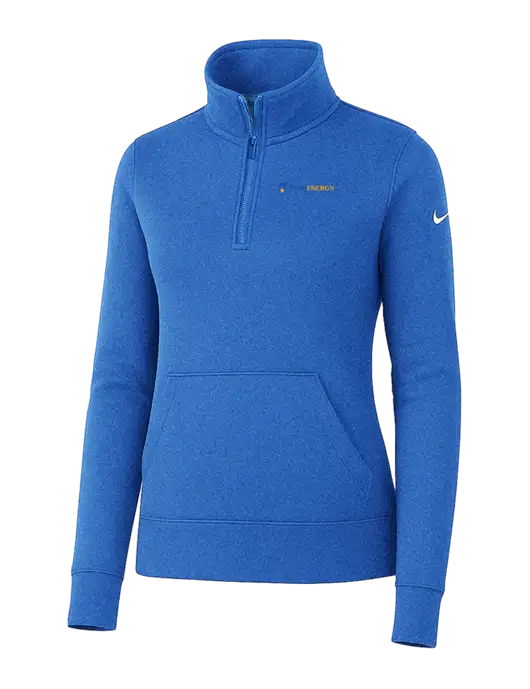 Nike Womens Light Royal Heather Club Fleece Sleeve Swoosh 1/2-Zip w/PennEnergy Logo