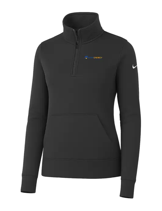 Nike Womens Dark Grey Club Fleece Sleeve Swoosh 1/2-Zip w/PennEnergy Logo