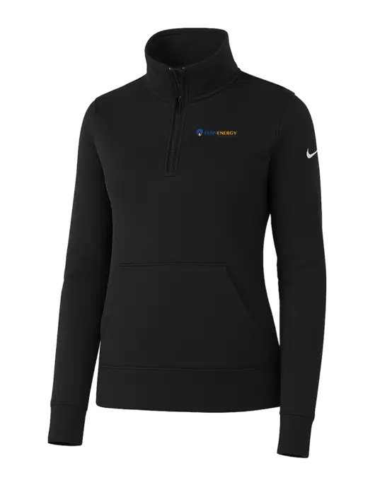 Nike Womens Black Club Fleece Sleeve Swoosh 1/2-Zip w/PennEnergy Logo