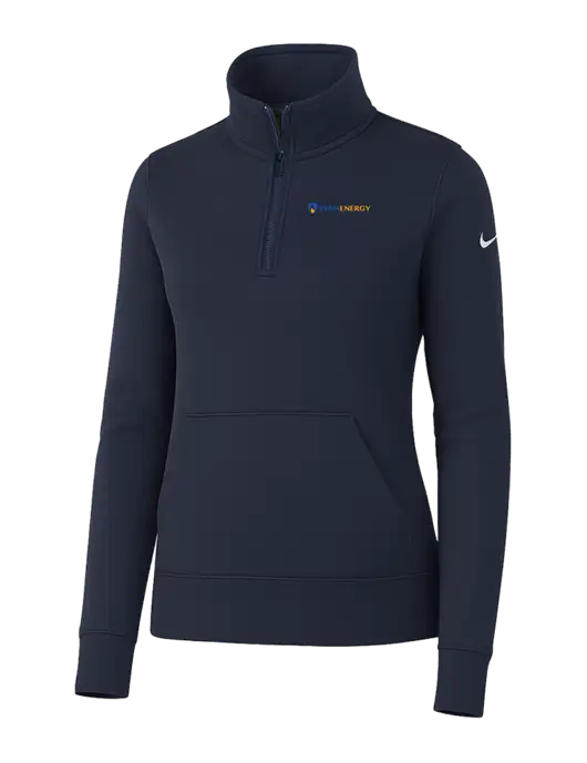 Nike Womens Dark Navy Club Fleece Sleeve Swoosh 1/2-Zip w/PennEnergy Logo