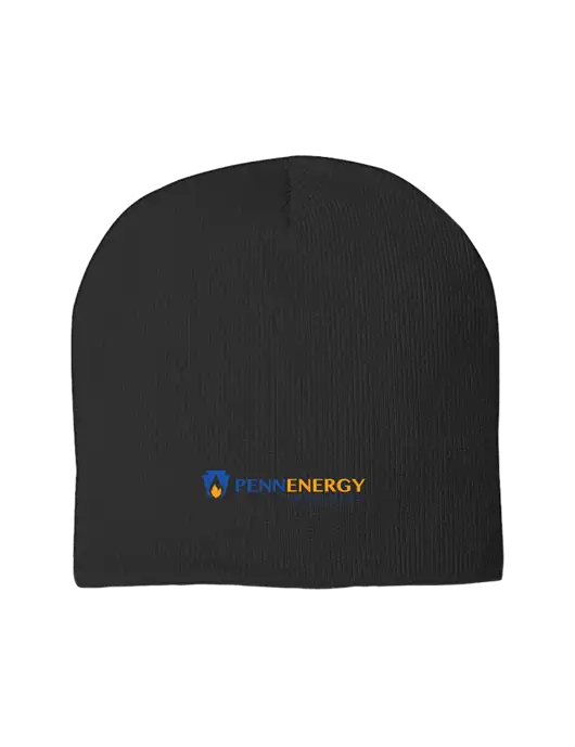 Solid Black Element Knit Beanie w/PennEnergy Logo