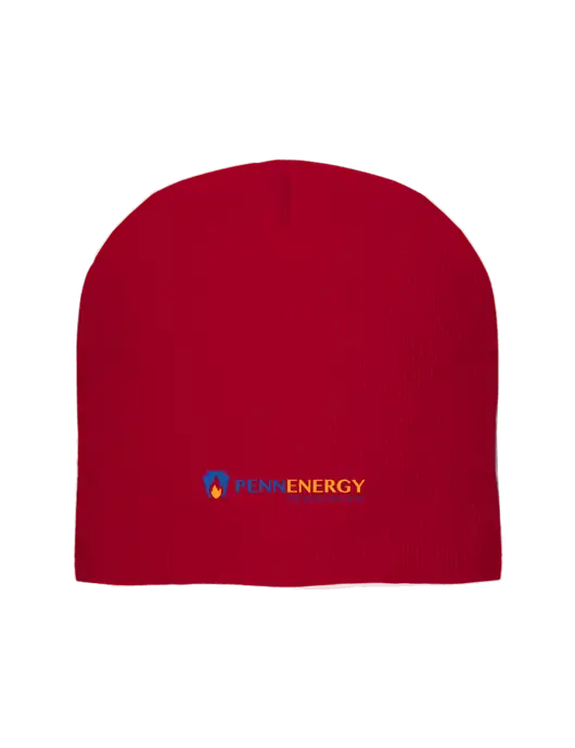 Solid Red Element Knit Beanie w/PennEnergy Logo