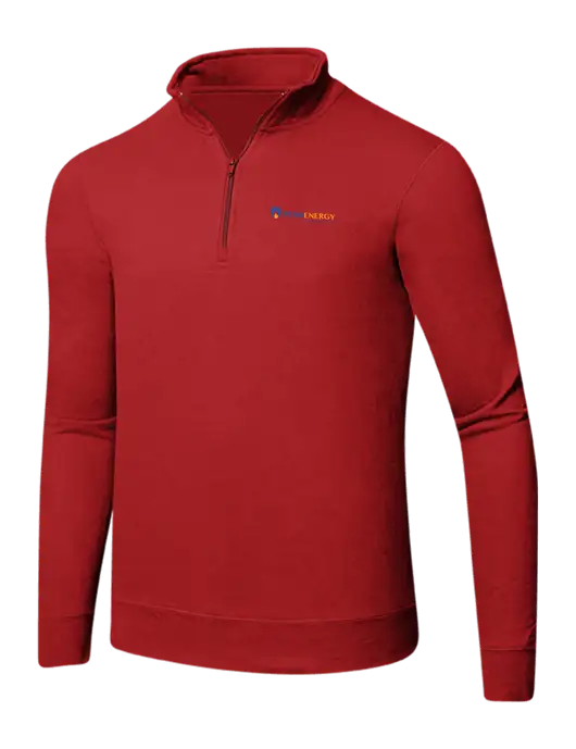 Bright Red 8.5 oz Ring Spun 1/4 Zip Pullover Sweatshirt w/PennEnergy Logo
