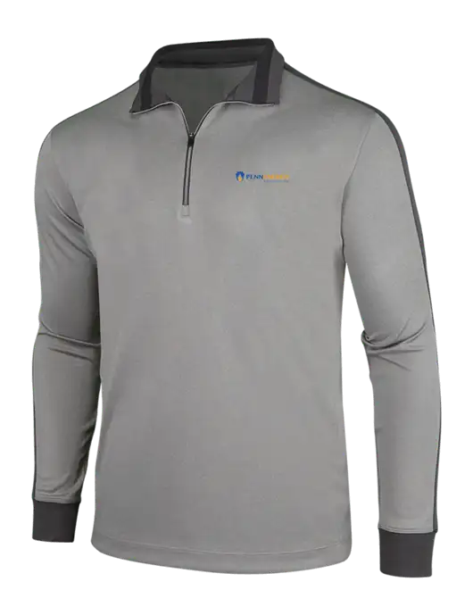 NIKE Athletic Grey/Heather Dark Grey Dry-Fit 1/2 Zip Cover-Up w/PennEnergy Logo