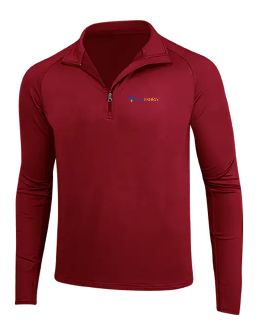 Red Sport Wick Stretch 1/4 Zip Pullover w/PennEnergy Logo