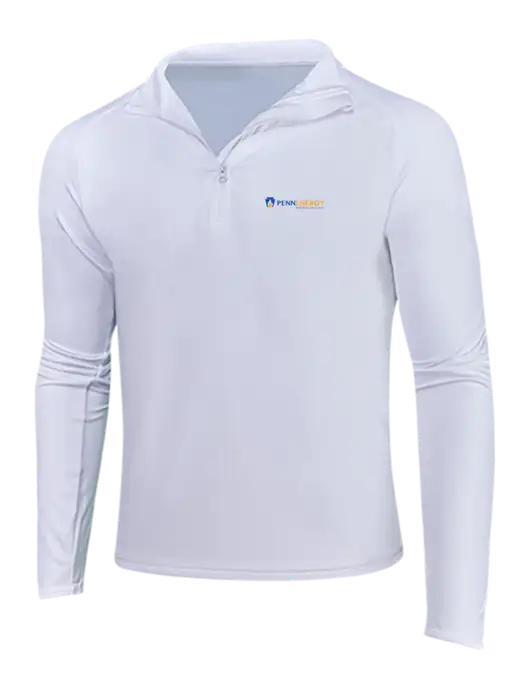 White Sport Wick Stretch 1/4 Zip Pullover w/PennEnergy Logo