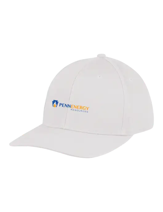 Premium Modern Structured Twill White Snapback Cap w/PennEnergy Logo