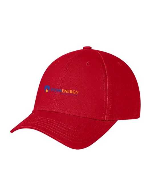 Red Structured Soft Snap Closure Hook & Loop Cap w/PennEnergy Logo