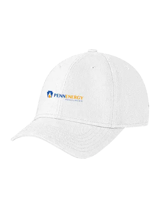 White Structured Soft Snap Closure Hook & Loop Cap w/PennEnergy Logo