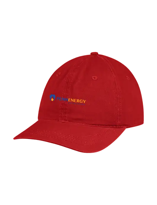 Garment Washed Unstructured Twill Red Cap w/PennEnergy Logo