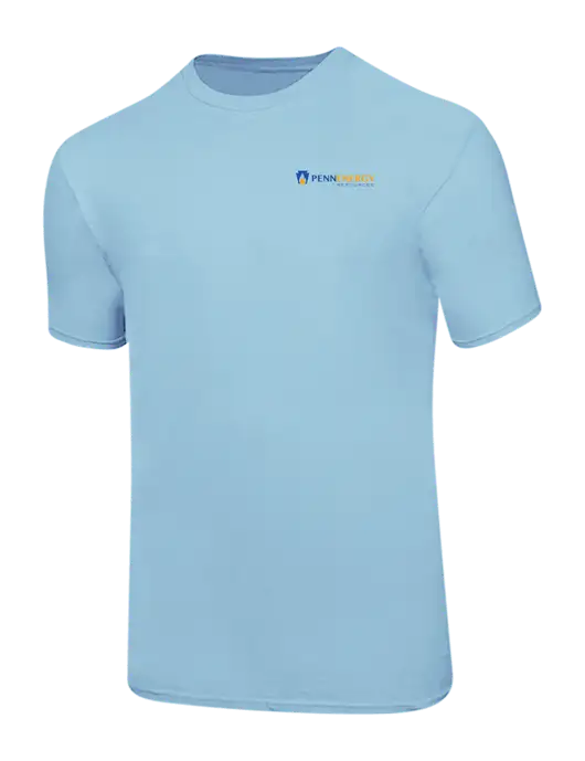 Ring Spun Light Blue 4.5 oz T-Shirt w/PennEnergy Logo