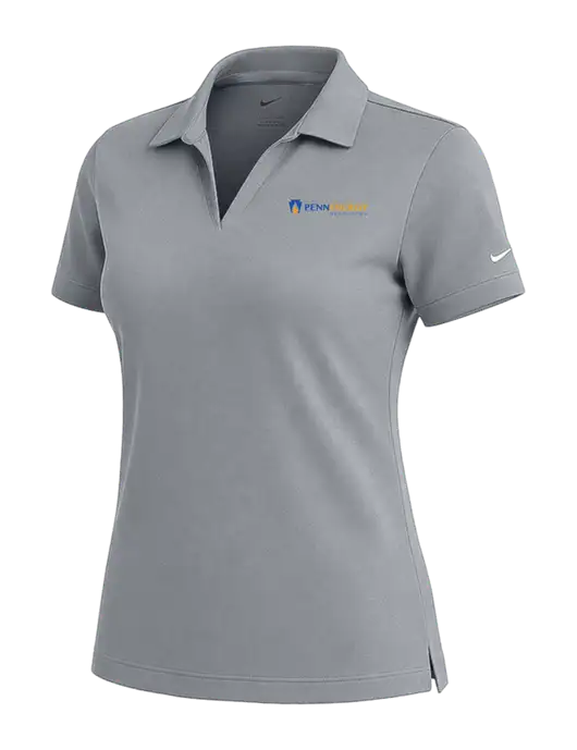 NIKE Medium Grey Womens Dri-Fit Micro Pique Polo w/PennEnergy Logo