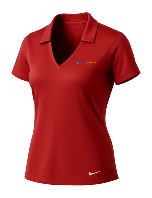 NIKE Red Womens Dri-Fit Vertical Mesh Polo w/PennEnergy Logo