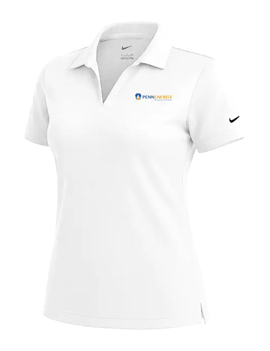NIKE White Womens Dri-Fit Micro Pique Polo w/PennEnergy Logo