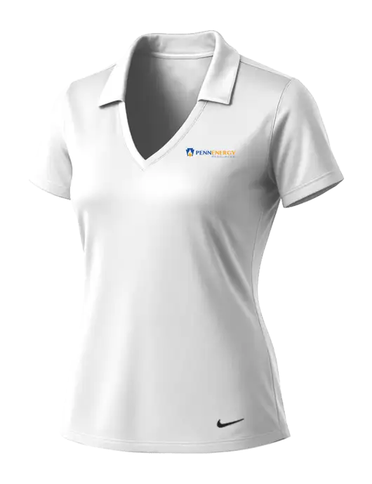 NIKE White Womens Dri-Fit Vertical Mesh Polo w/PennEnergy Logo