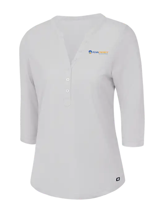 OGIO Bright White Jewel Henley w/PennEnergy Logo