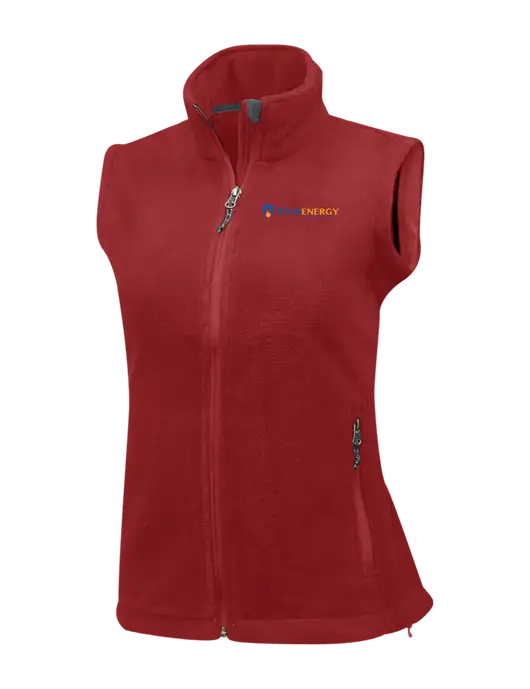 Red Womens Fleece Vest w/PennEnergy Logo