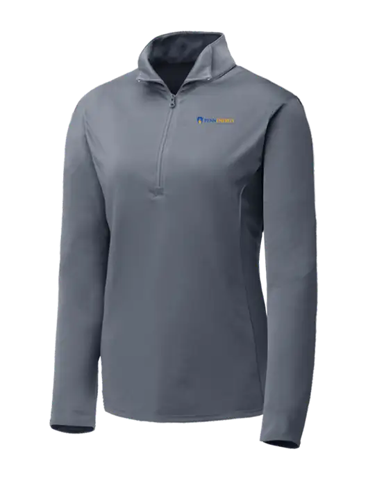 Medium Grey Womens Posicharge Competitor ¼ Zip Pullover w/PennEnergy Logo