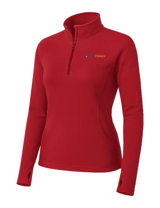 Red Womens Sport Wick Stretch 1/4 Zip Pullover w/PennEnergy Logo