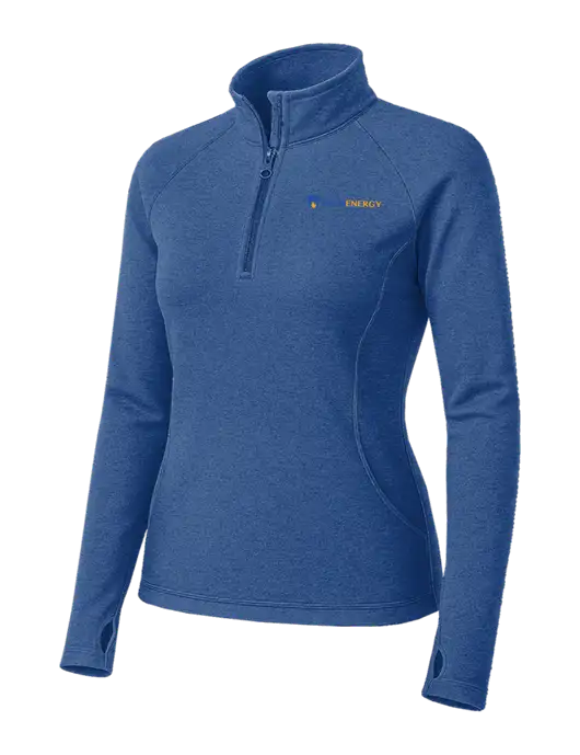 Royal Heather Womens Sport Wick Stretch 1/4 Zip Pullover w/PennEnergy Logo