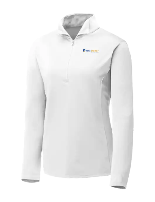 White Womens Posicharge Competitor ¼ Zip Pullover w/PennEnergy Logo