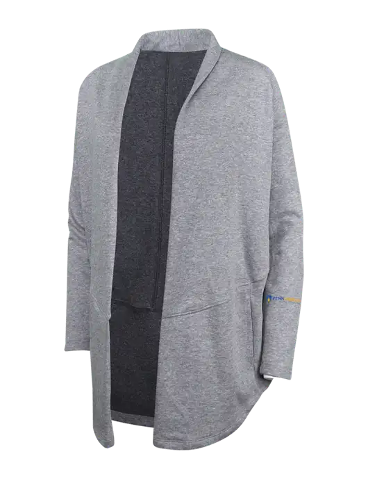 Medium Heather Grey/Char Heather Womens Interlock Cardigan w/PennEnergy Logo