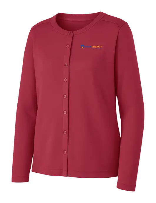 Rich Red Womens Concept Stretch Button-Front Cardigan Sweater w/PennEnergy Logo