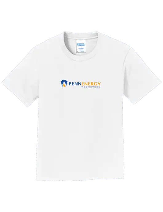 Youth Ring Spun White 4.5 oz T-Shirt w/PennEnergy Logo
